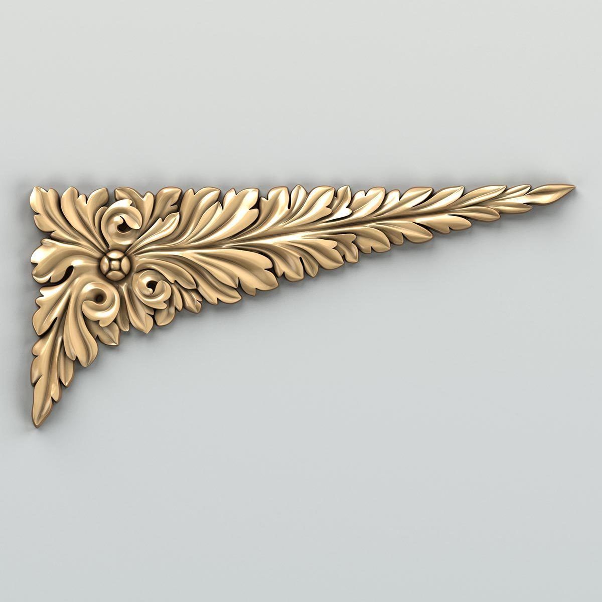Carved decor corner 007 3D model_2