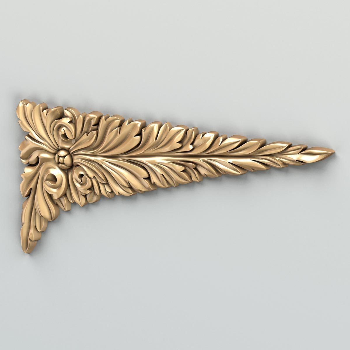 Carved decor corner 007 3D model_4