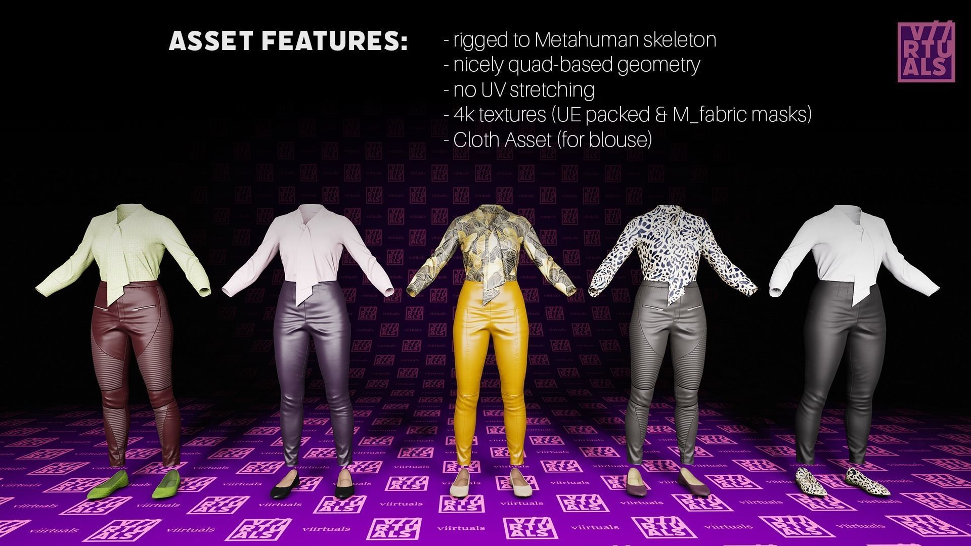 Clothes for Metahuman UE5 Female Urban Office Casual Chic Outfit 3D ...