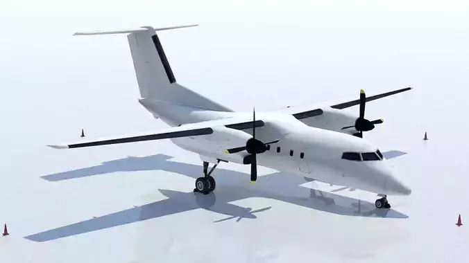 DHC-8 Dash 8 Static Low Poly Blank