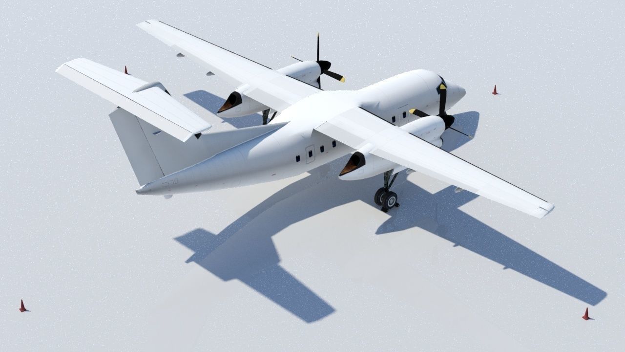 DHC-8 Dash 8 Static Low Poly Blank Low-poly 3D model_3
