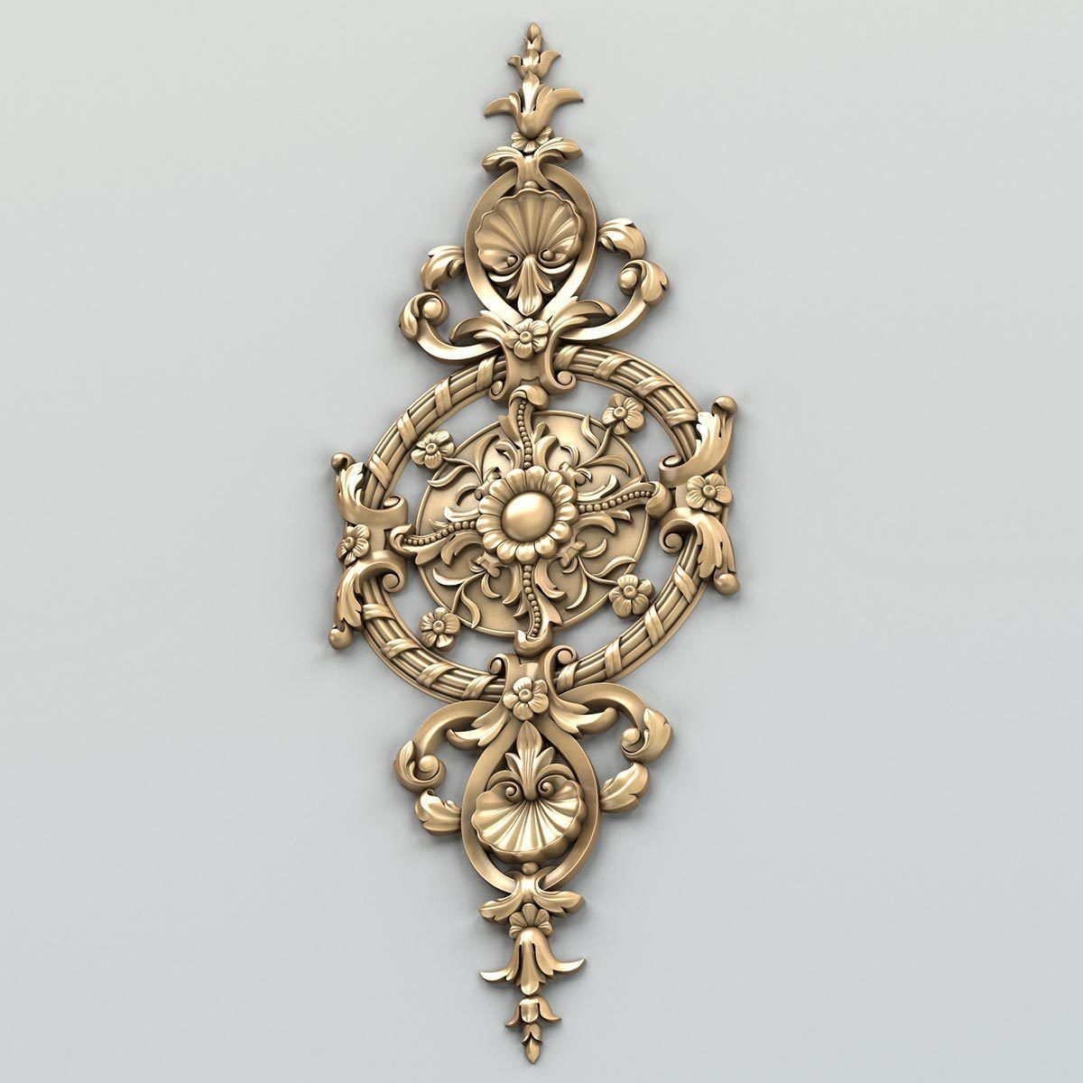 Carved decor central 008 3D model_4