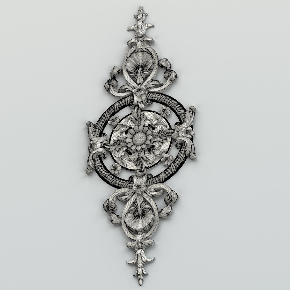 Carved decor central 008 3D model_8