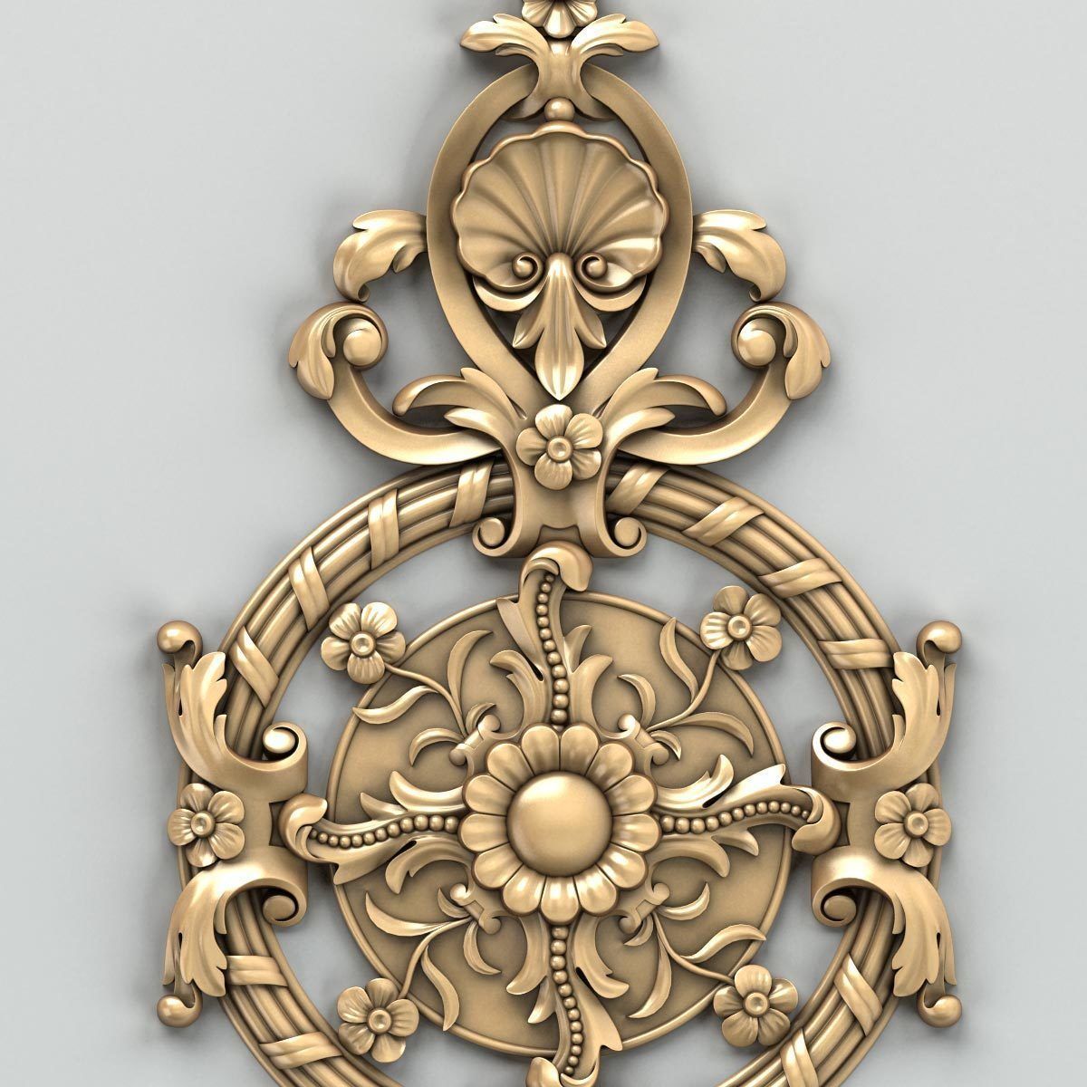 Carved decor central 008 3D model_2