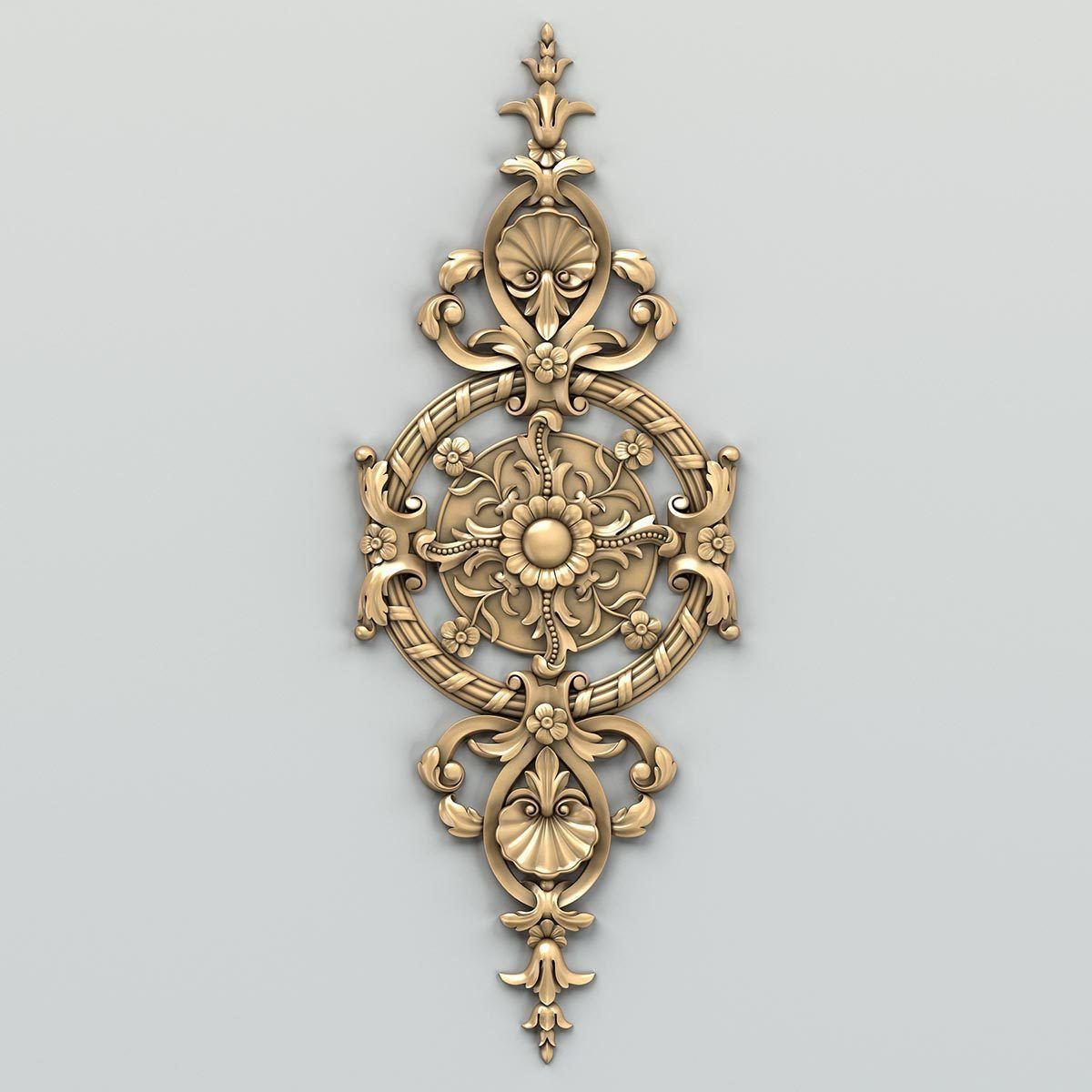 Carved decor central 008 3D model_1
