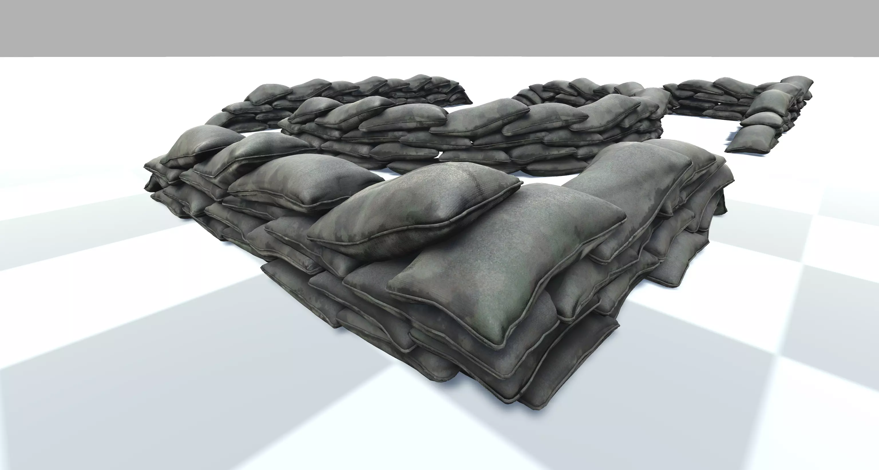 Military Sandbags 01 3D model