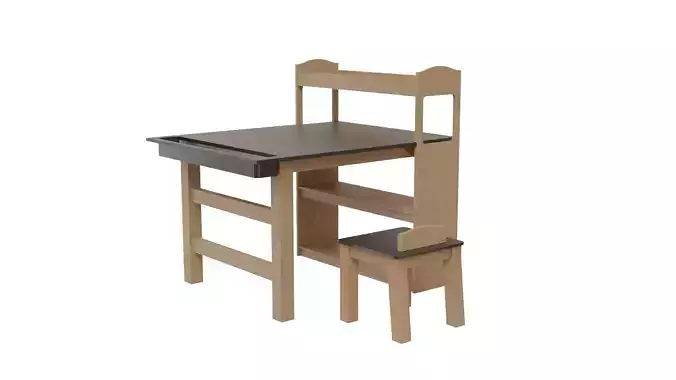 Kids Drawing Desk Free 3D model