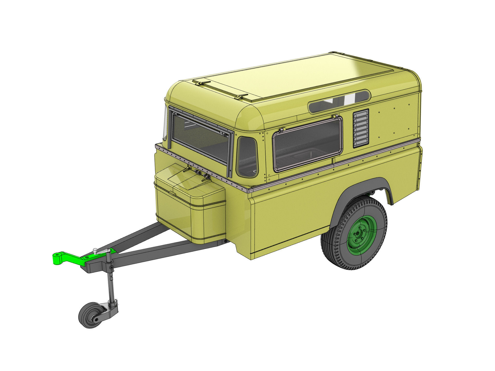 LAND ROVER BACK CUT CAMPER TRAILER 1 10 SCALE 3D print model_3