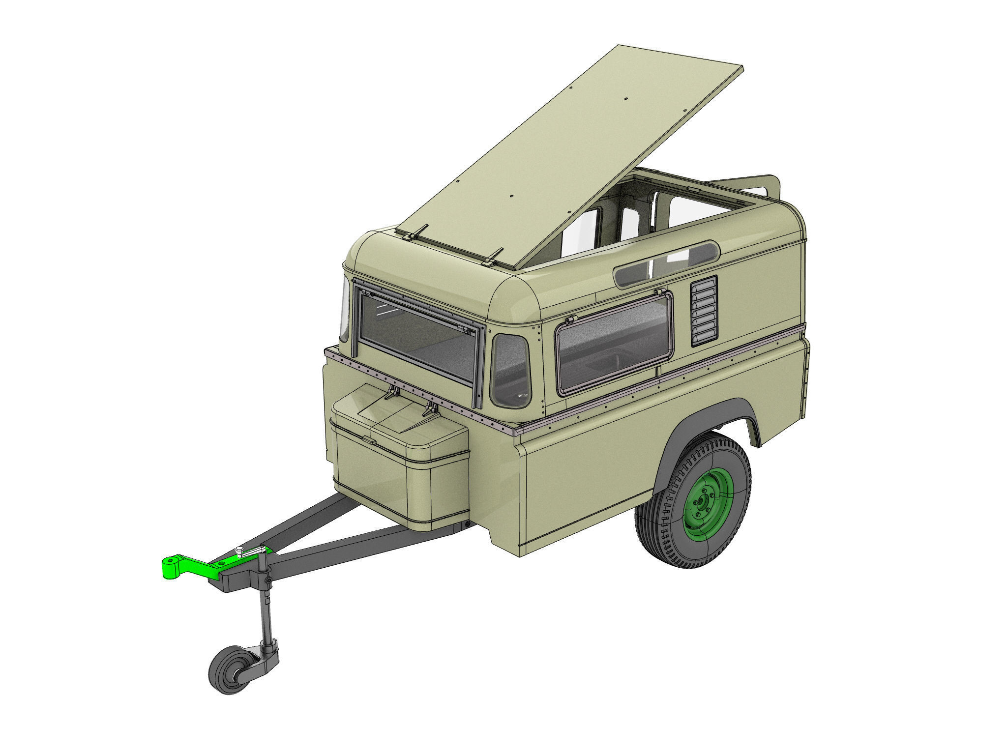 LAND ROVER BACK CUT CAMPER TRAILER 1 10 SCALE 3D print model_11