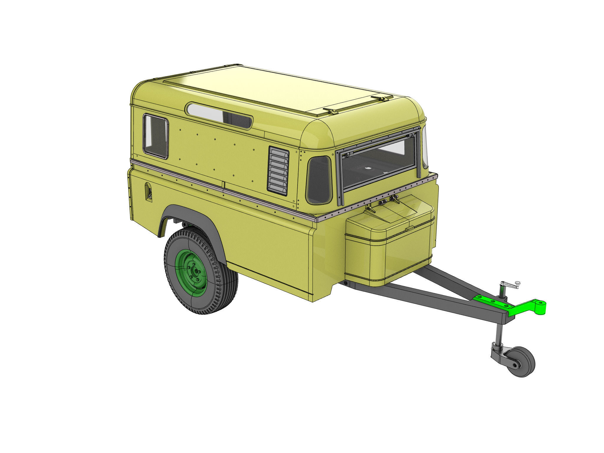 LAND ROVER BACK CUT CAMPER TRAILER 1 10 SCALE 3D print model_2