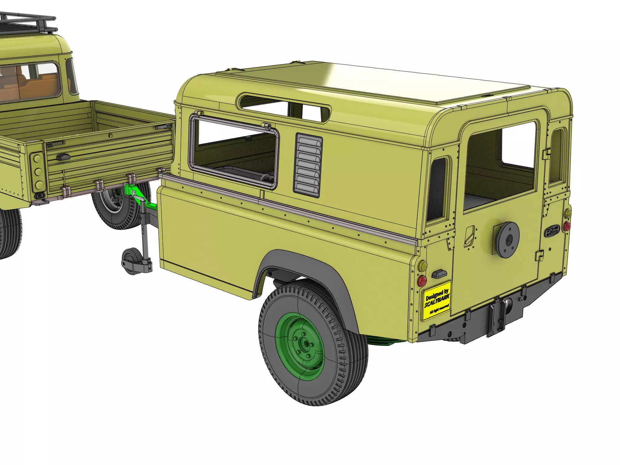LAND ROVER BACK CUT CAMPER TRAILER 1 10 SCALE 3D print model_0