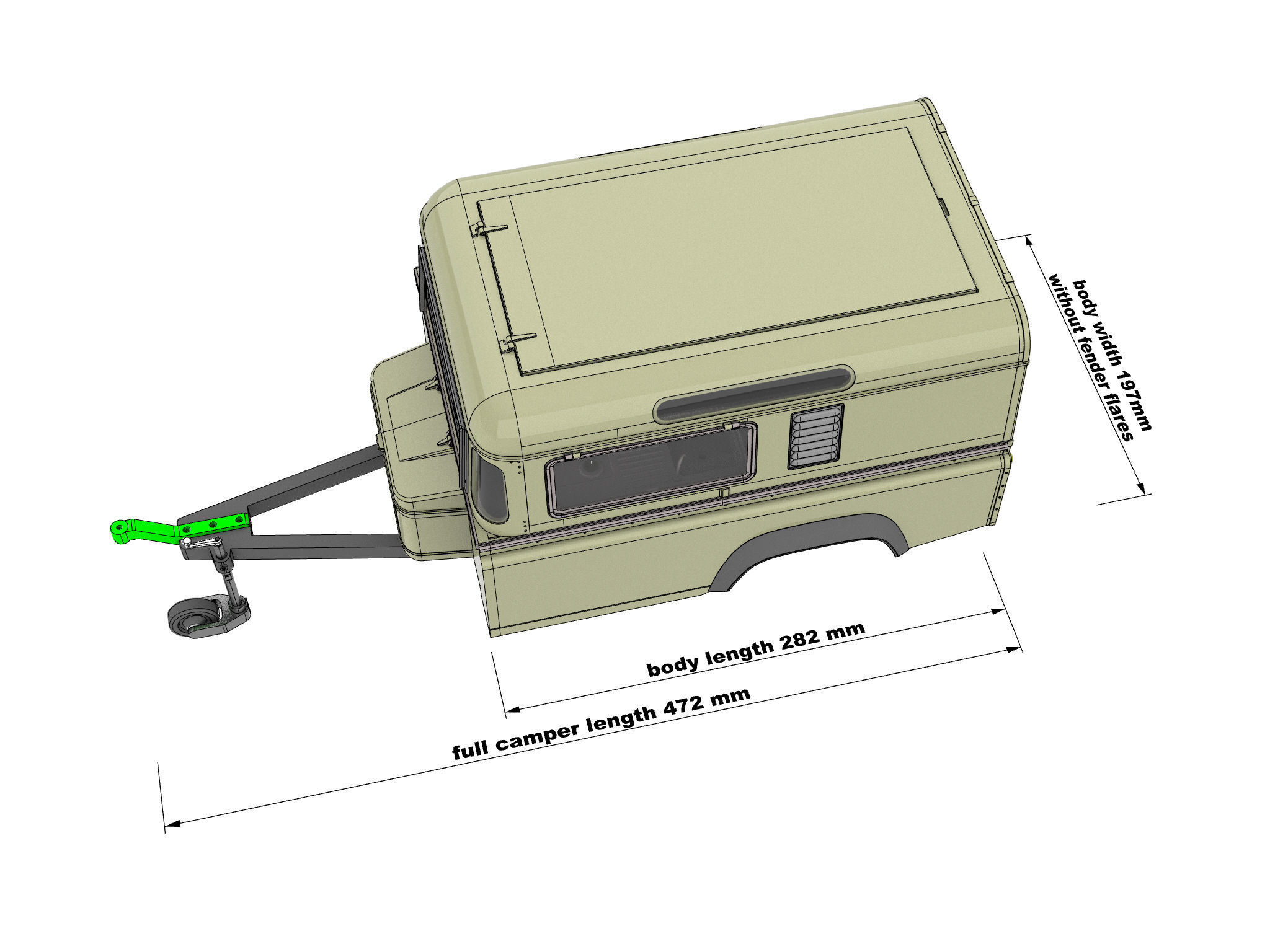 LAND ROVER BACK CUT CAMPER TRAILER 1 10 SCALE 3D print model_4