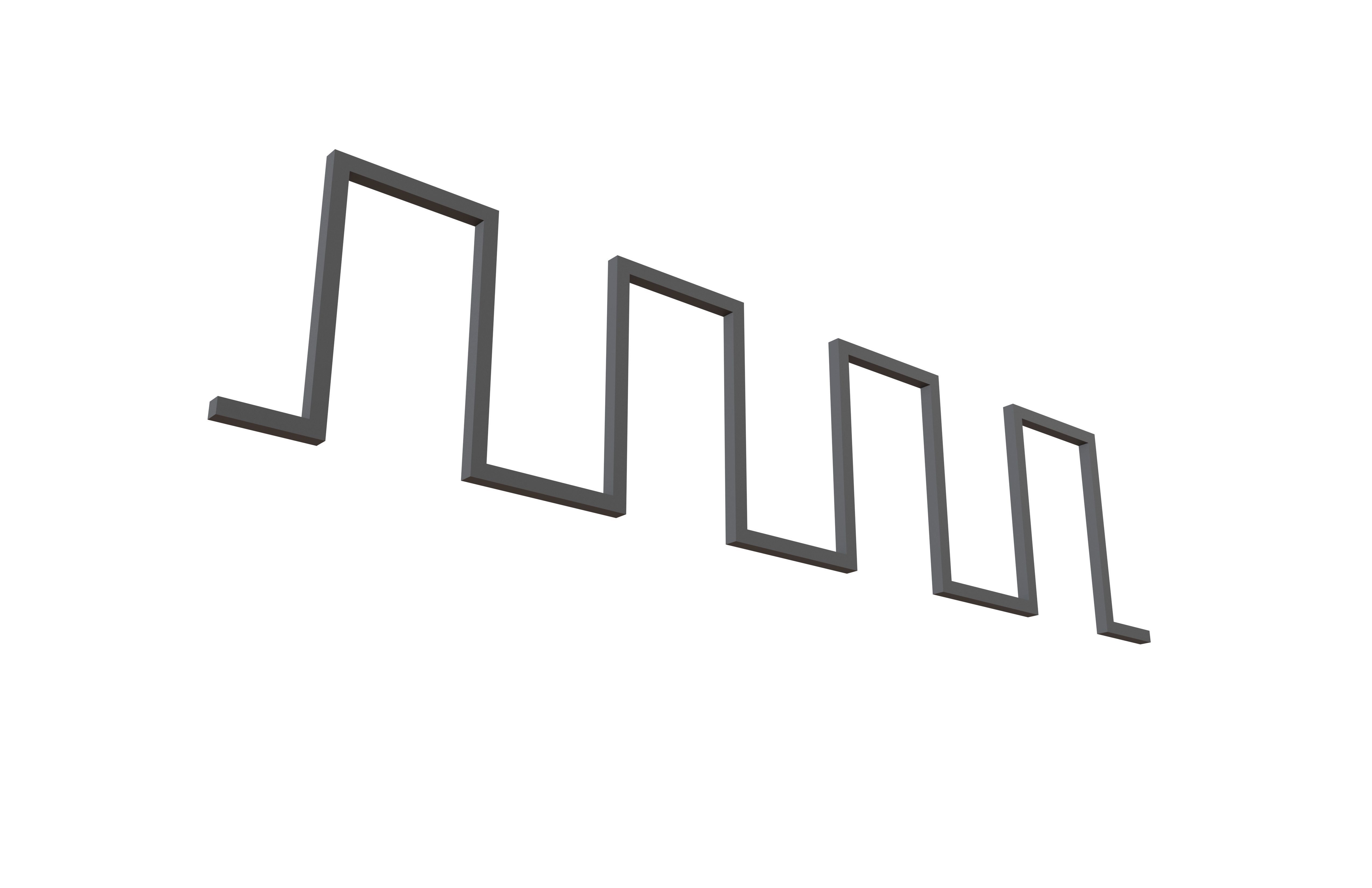 Digital Wave Curve V1 001 Low-poly 3D model_2