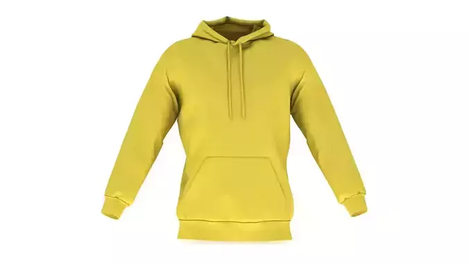 Hoodie Generic Yellow Low-poly 3D model