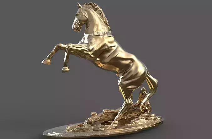 Roman emperor horse statue 3D model