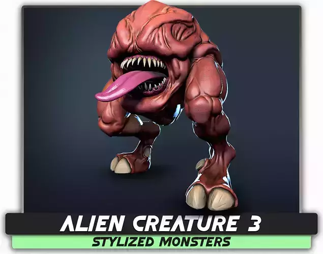 Alien Creature 03 - Stylized UFO Pet Enemy Predator - 20 Low-poly 3D model