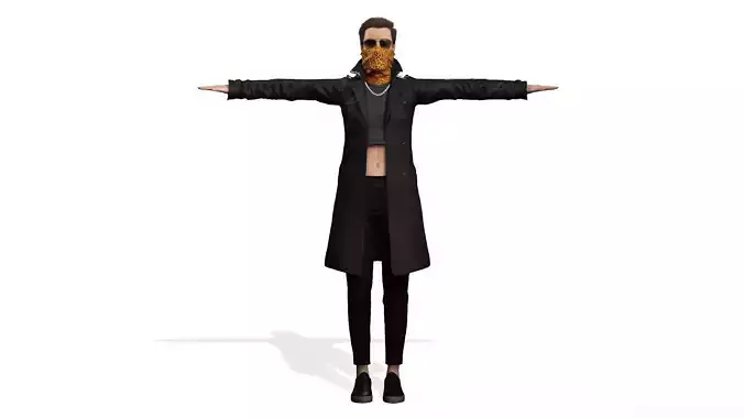 Mafia Gang Riot Woman Rigged and Blendshapes Low-poly 3D model Low-poly 3D model