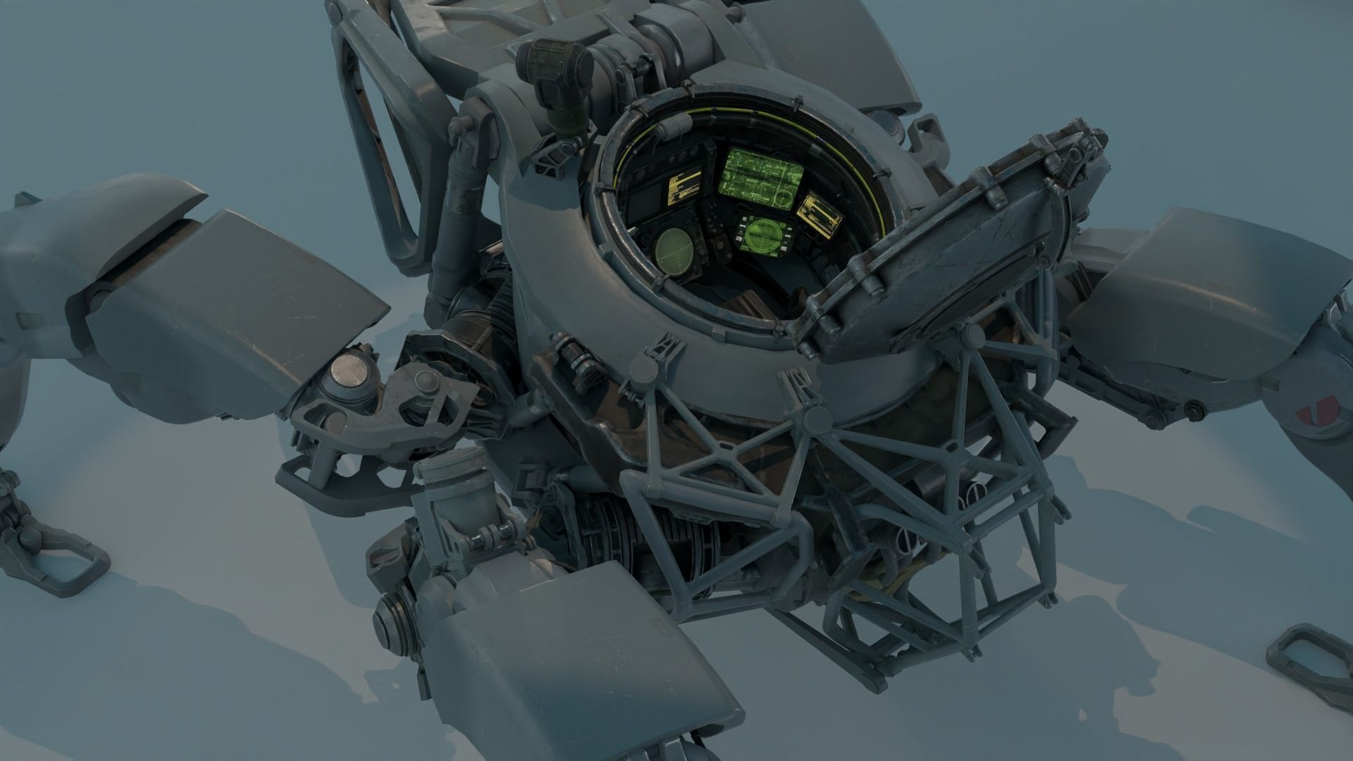 Sci-fi Mecha And Military vehicles Pack Low-poly 3D model_7