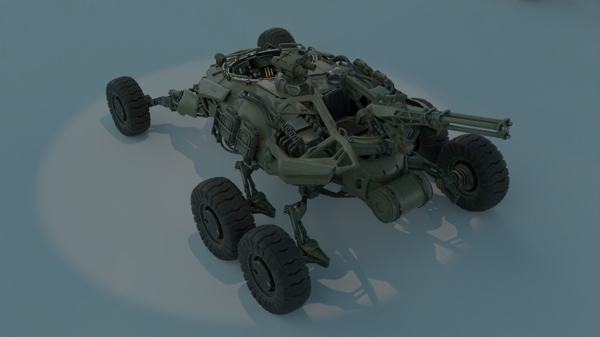 Sci-fi Mecha And Military vehicles Pack Low-poly 3D model_11