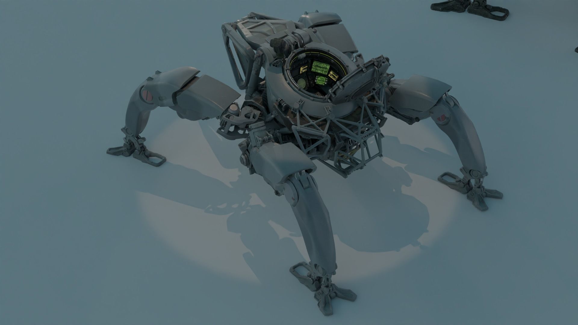 Sci-fi Mecha And Military vehicles Pack Low-poly 3D model_6