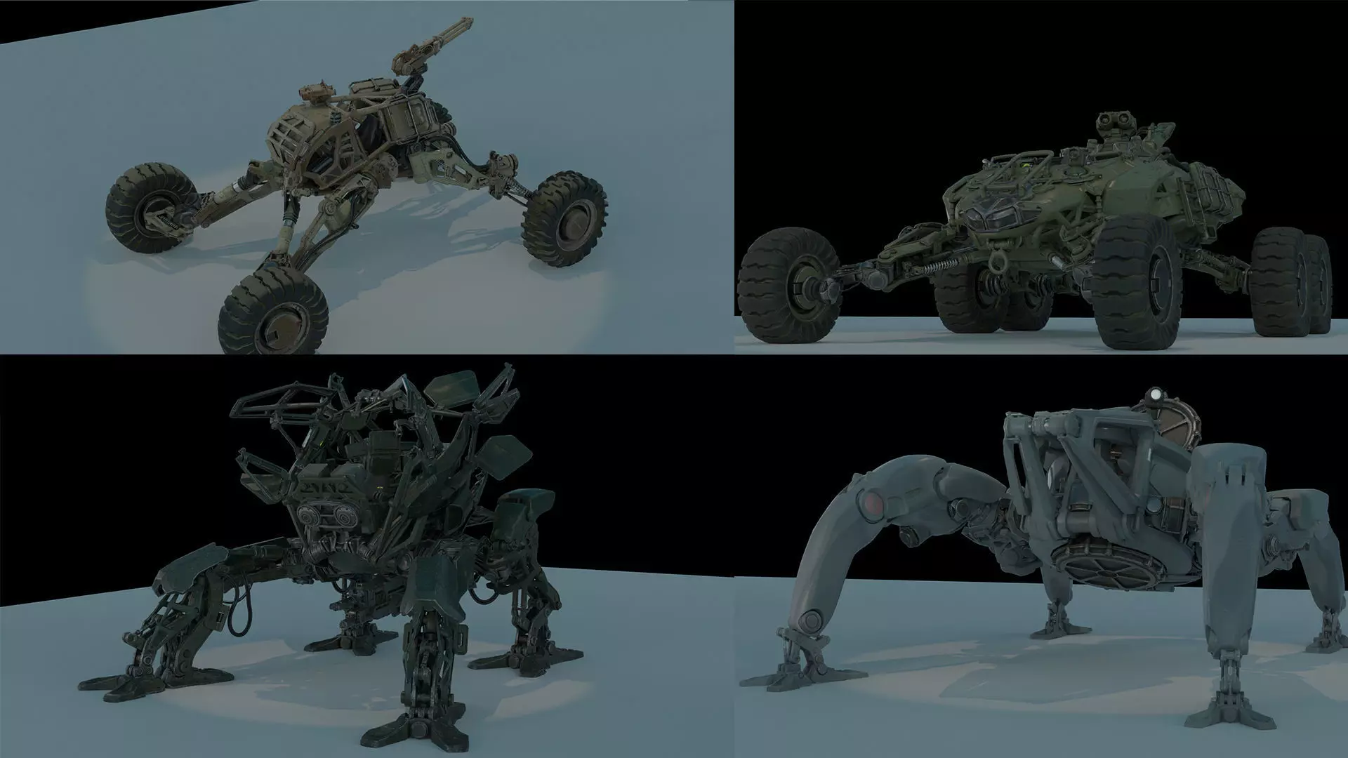 Sci-fi Mecha And Military vehicles Pack Low-poly 3D model_0