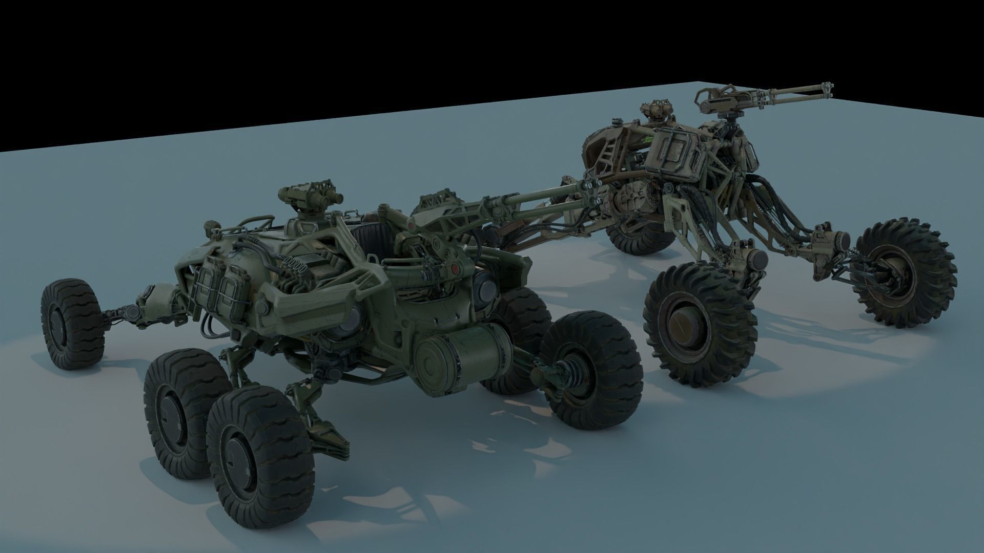 Sci-fi Mecha And Military vehicles Pack Low-poly 3D model_4