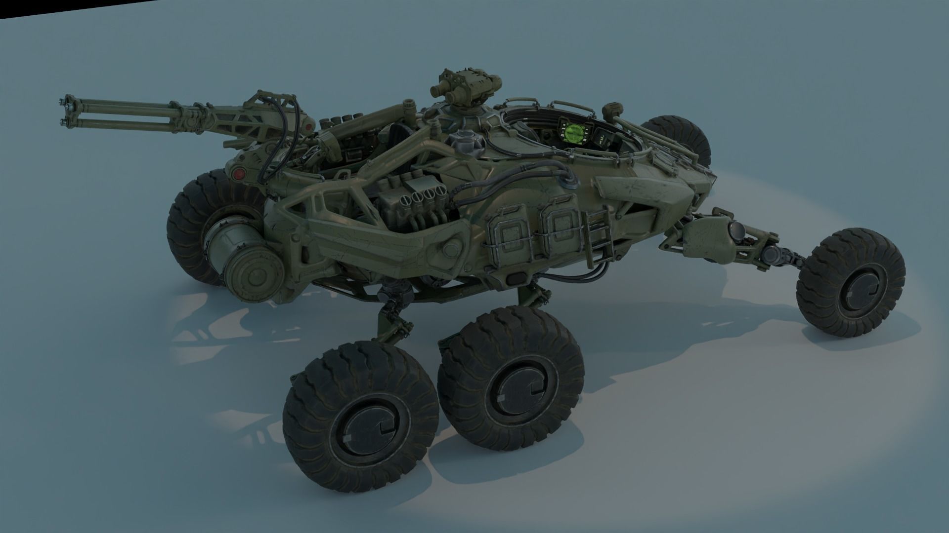 Sci-fi Mecha And Military vehicles Pack Low-poly 3D model_13