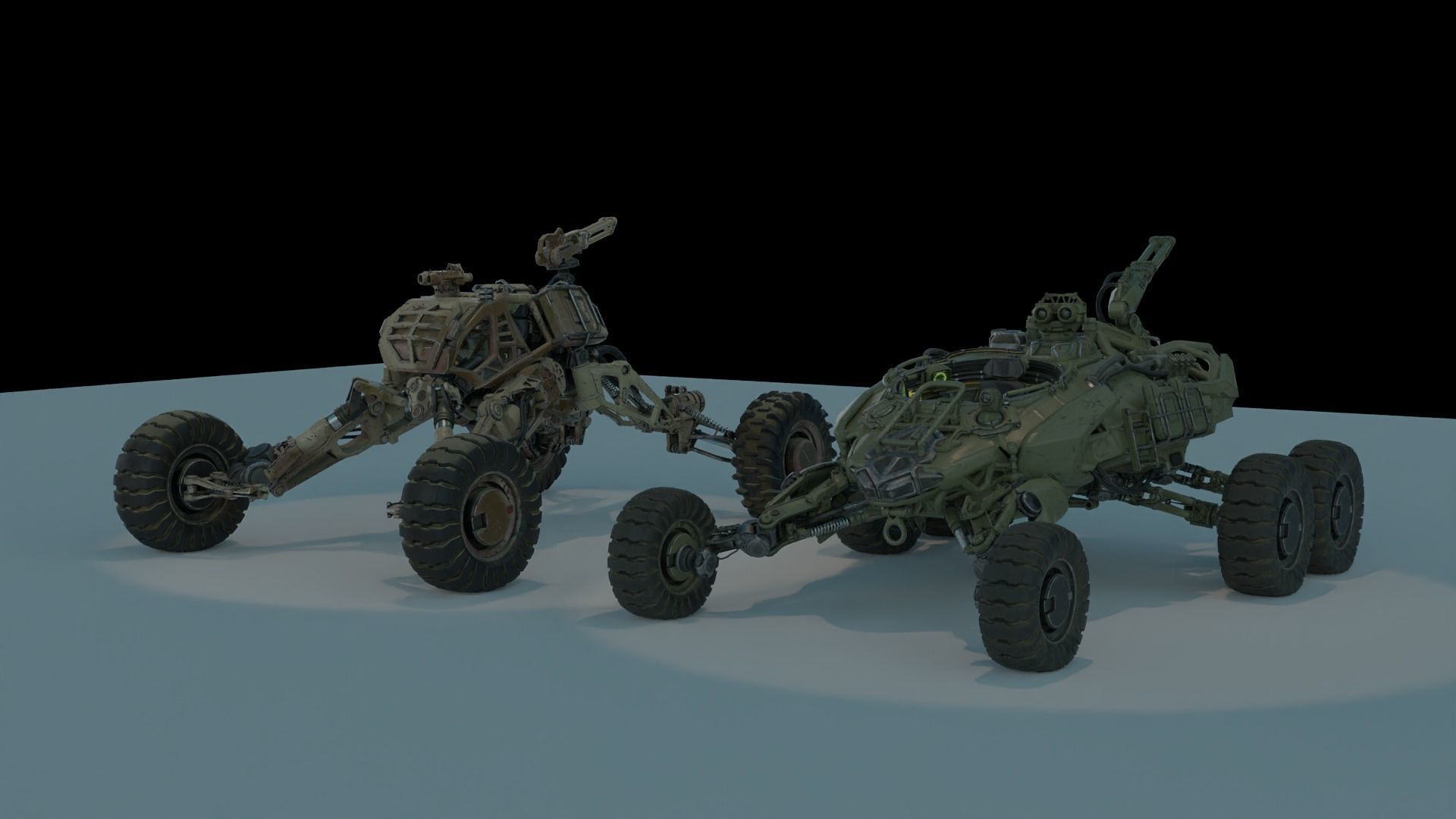 Sci-fi Mecha And Military vehicles Pack Low-poly 3D model_3