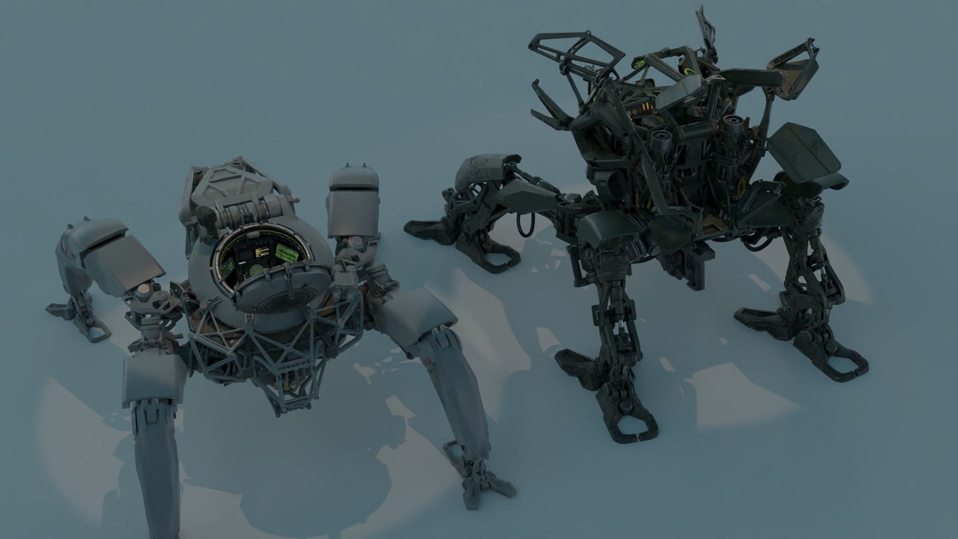 Sci-fi Mecha And Military vehicles Pack Low-poly 3D model_2