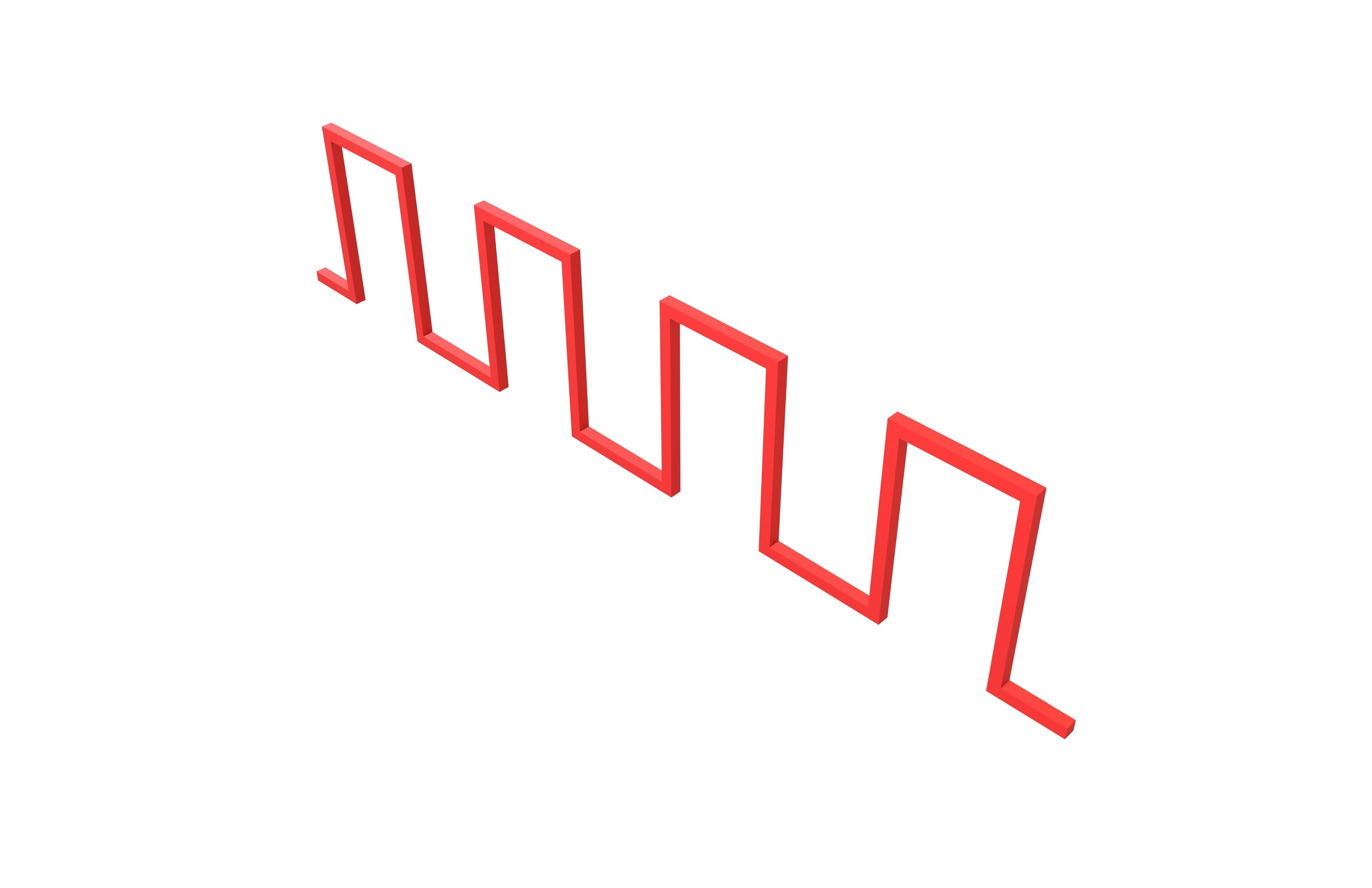 Digital Wave Curve V1 002 Low-poly 3D model_1