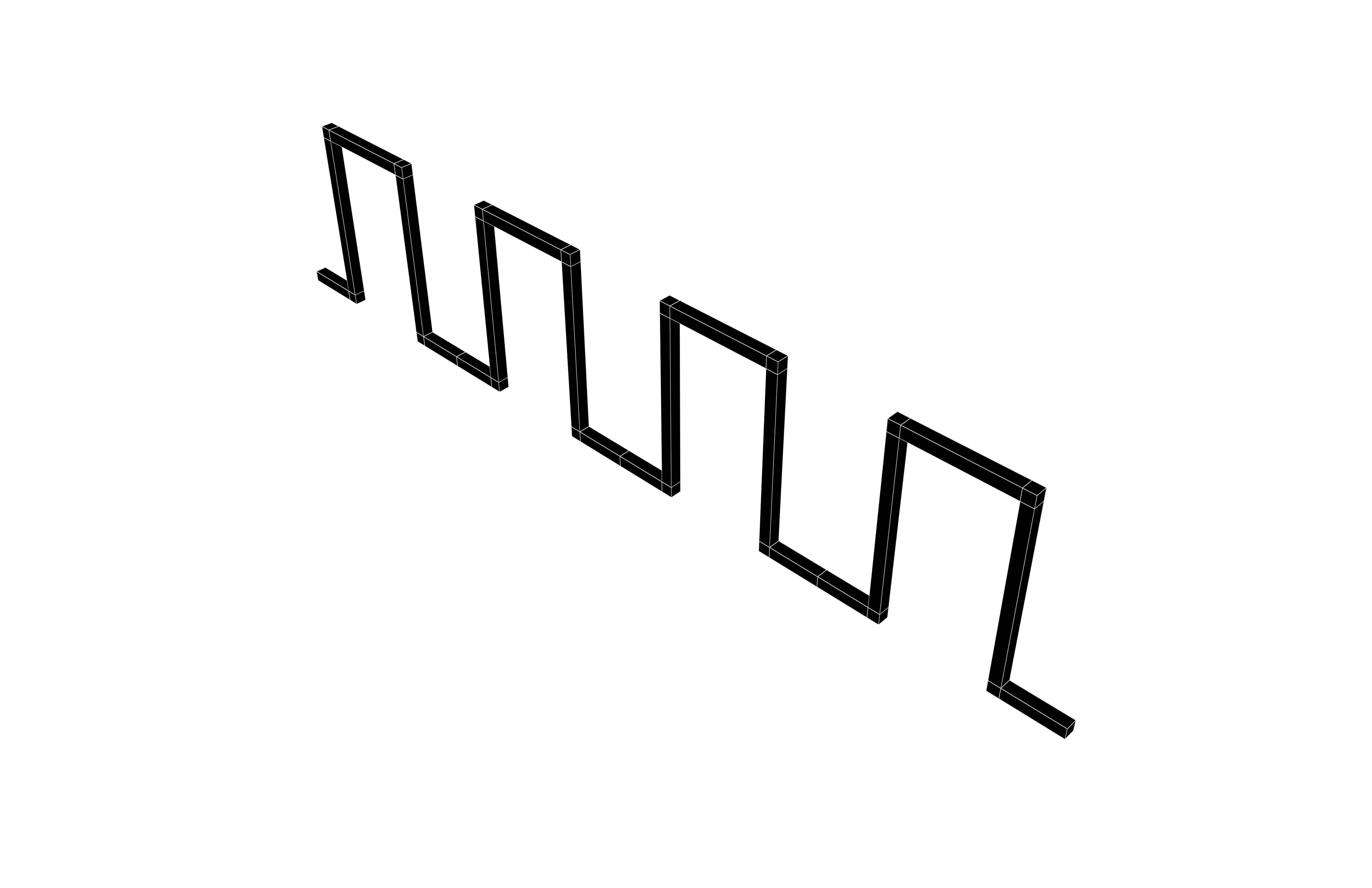 Digital Wave Curve V1 002 Low-poly 3D model_7