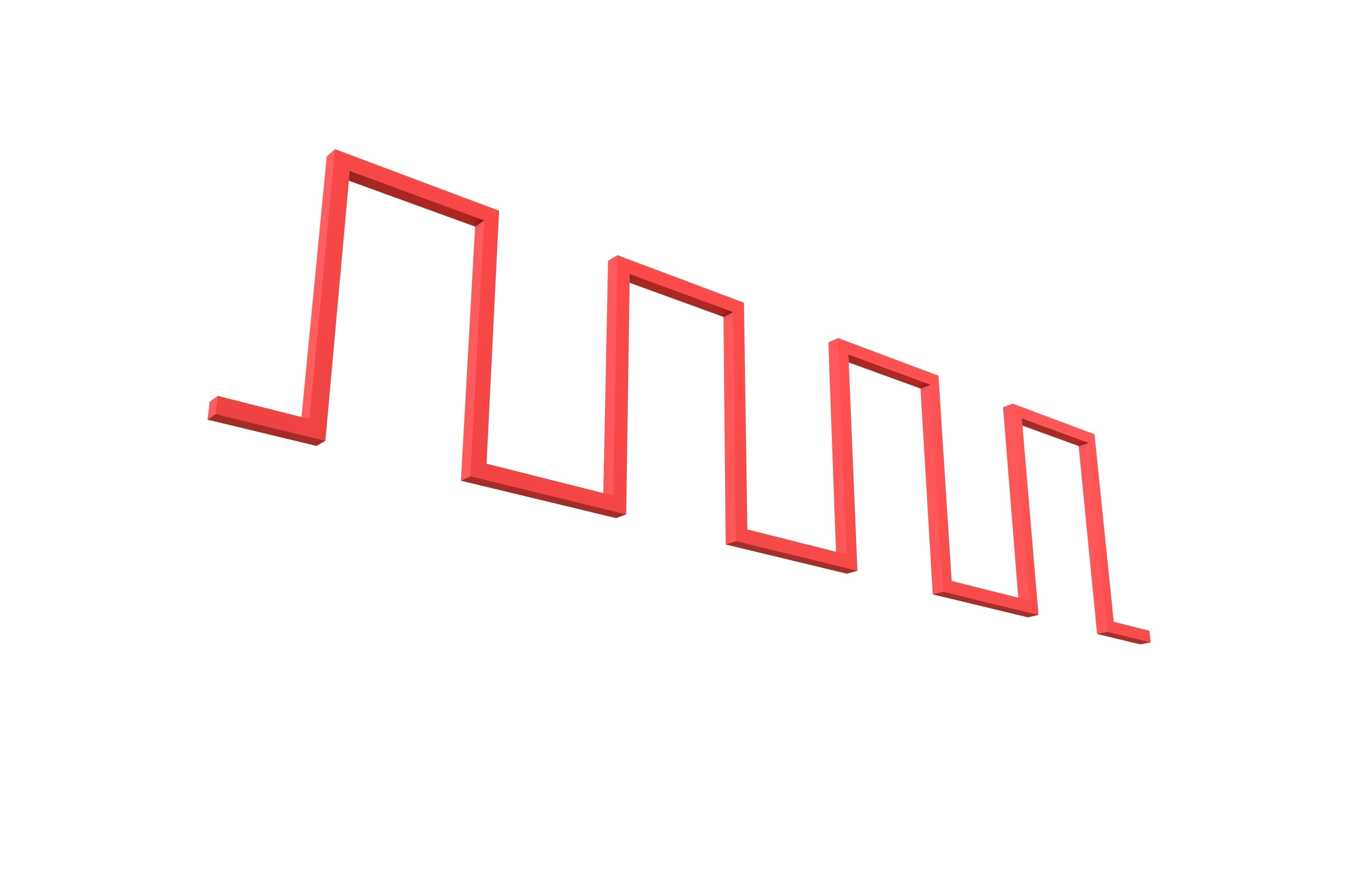 Digital Wave Curve V1 002 Low-poly 3D model_3