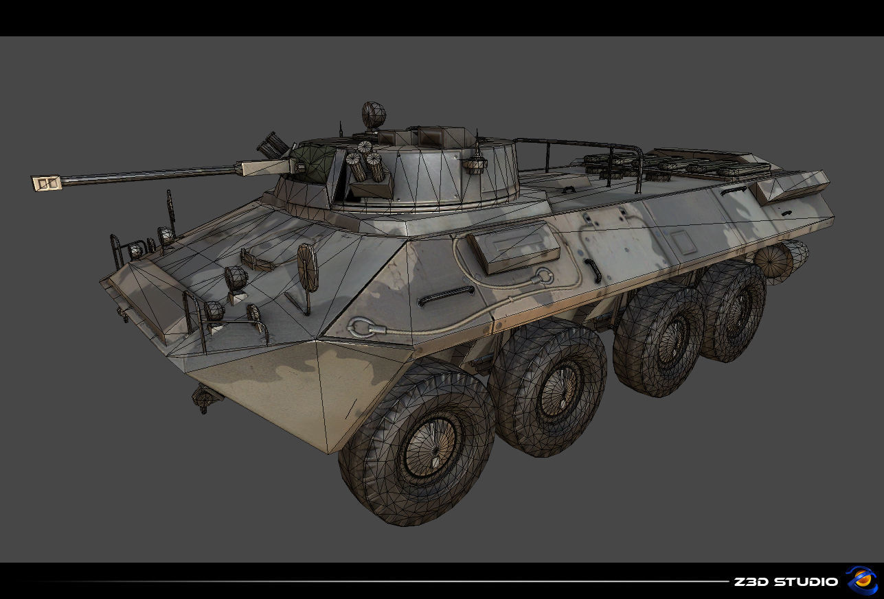 APC BTR-90 Low-poly 3D model_5