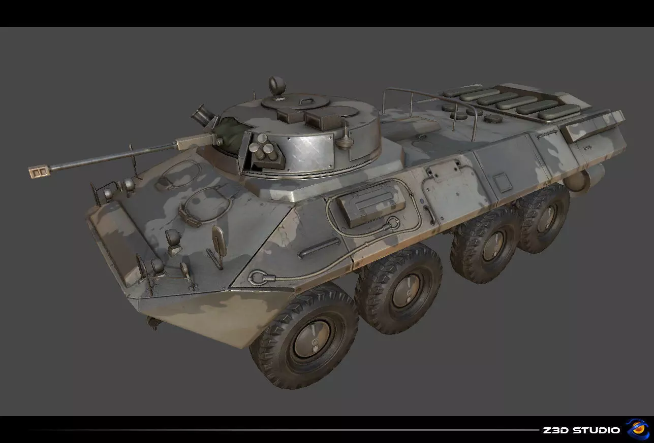 APC BTR-90 Low-poly 3D model_0