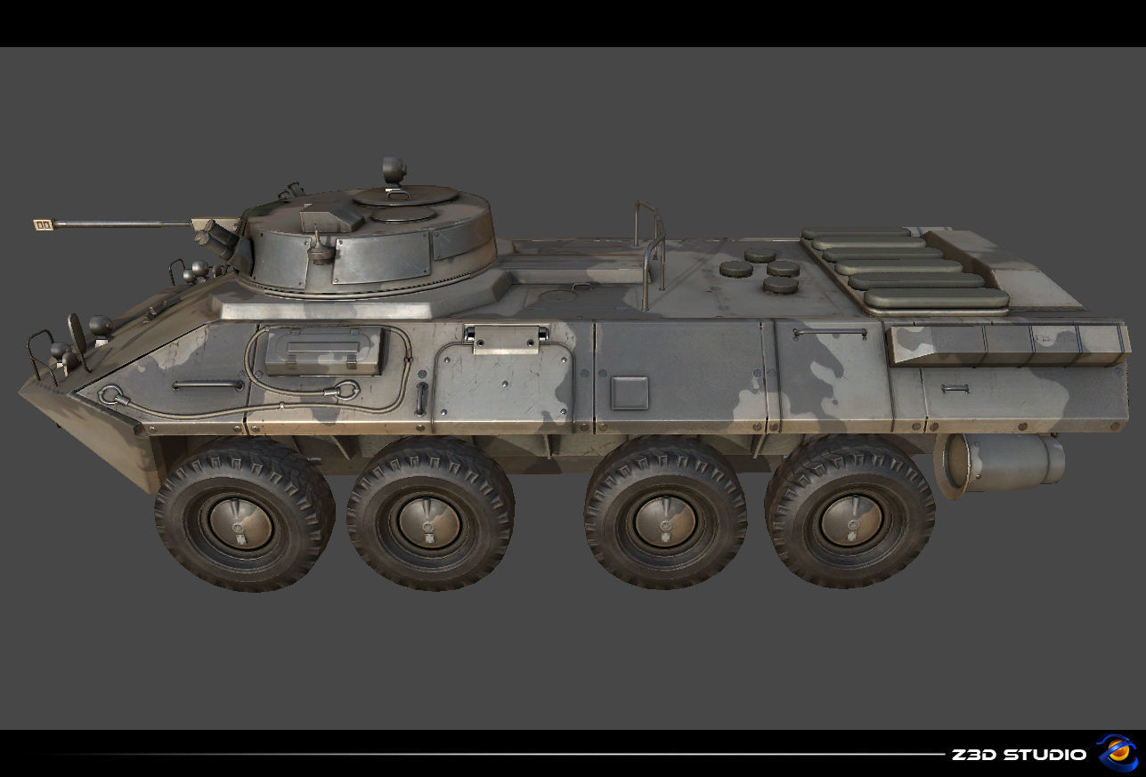 APC BTR-90 Low-poly 3D model_3