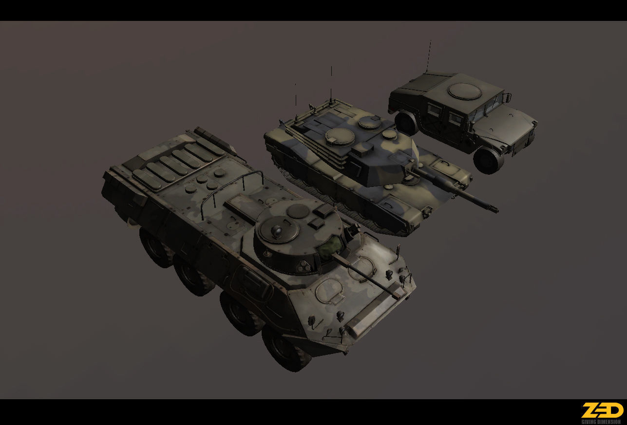 Army Vehicles Pack Low-poly 3D model_1