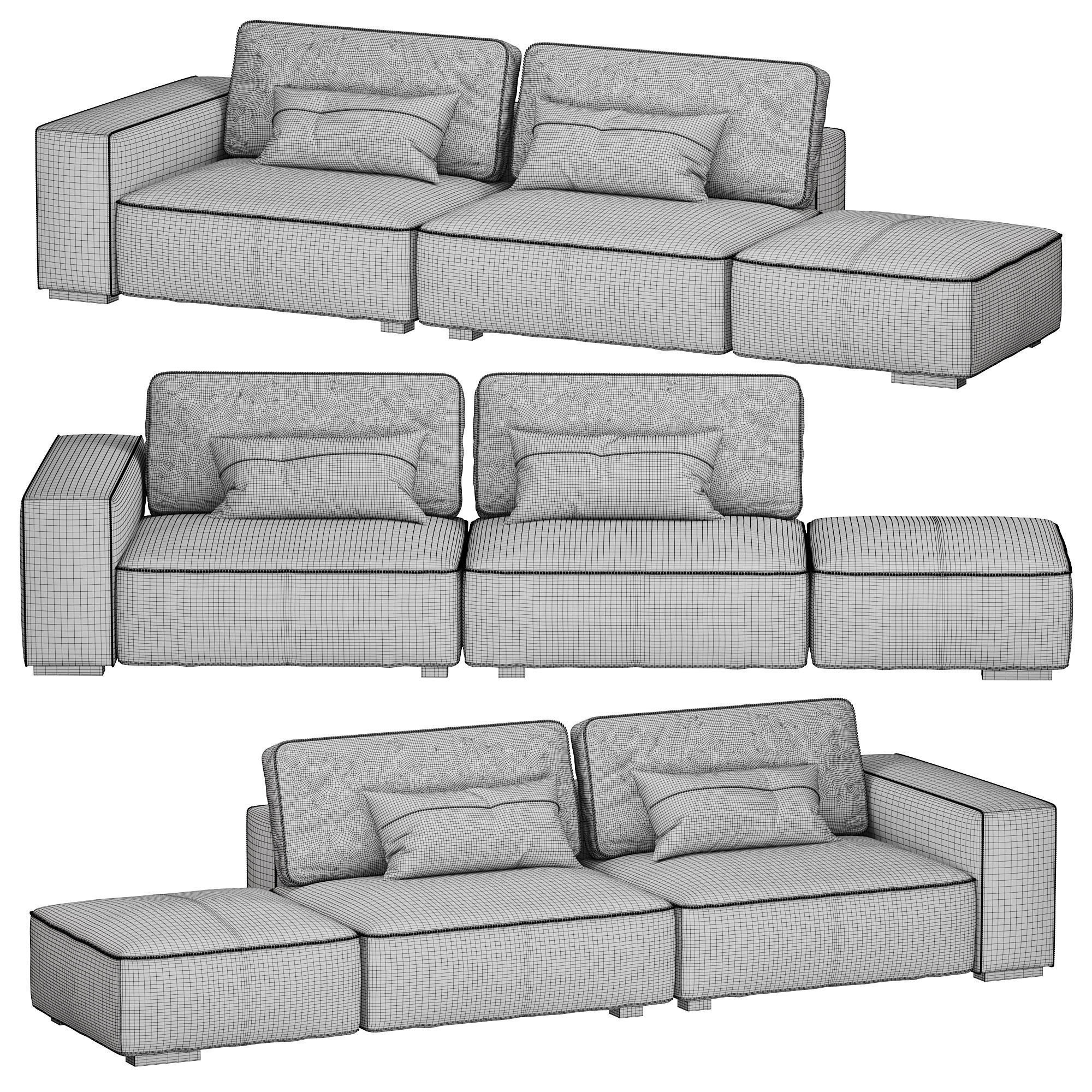  SOHO Sofa By Gamma 3D model_4
