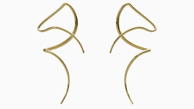 Spiral Earring Low-poly 3D model