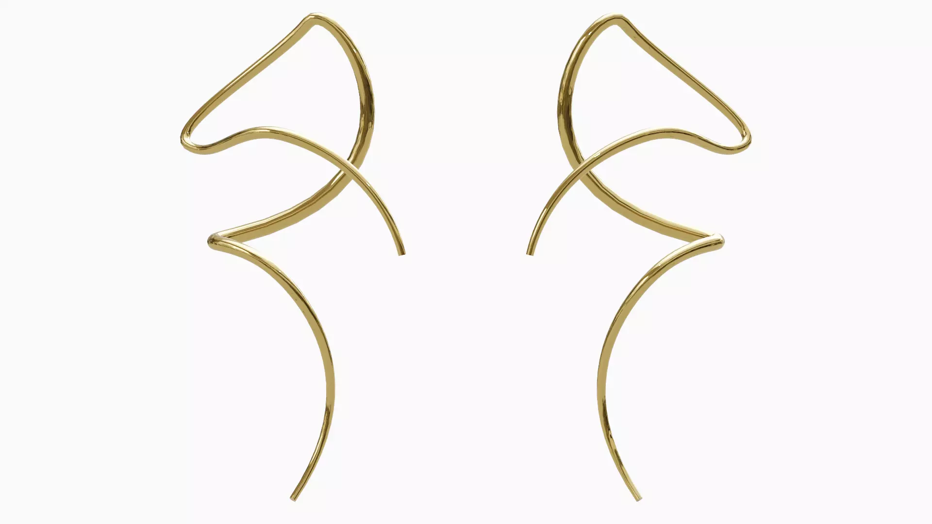 Spiral Earring Low-poly 3D model_0