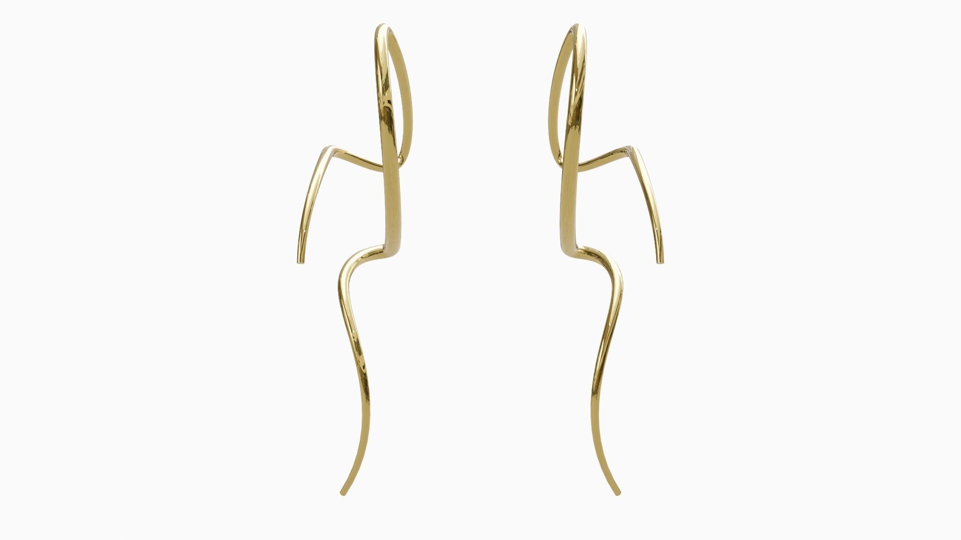 Spiral Earring Low-poly 3D model_1