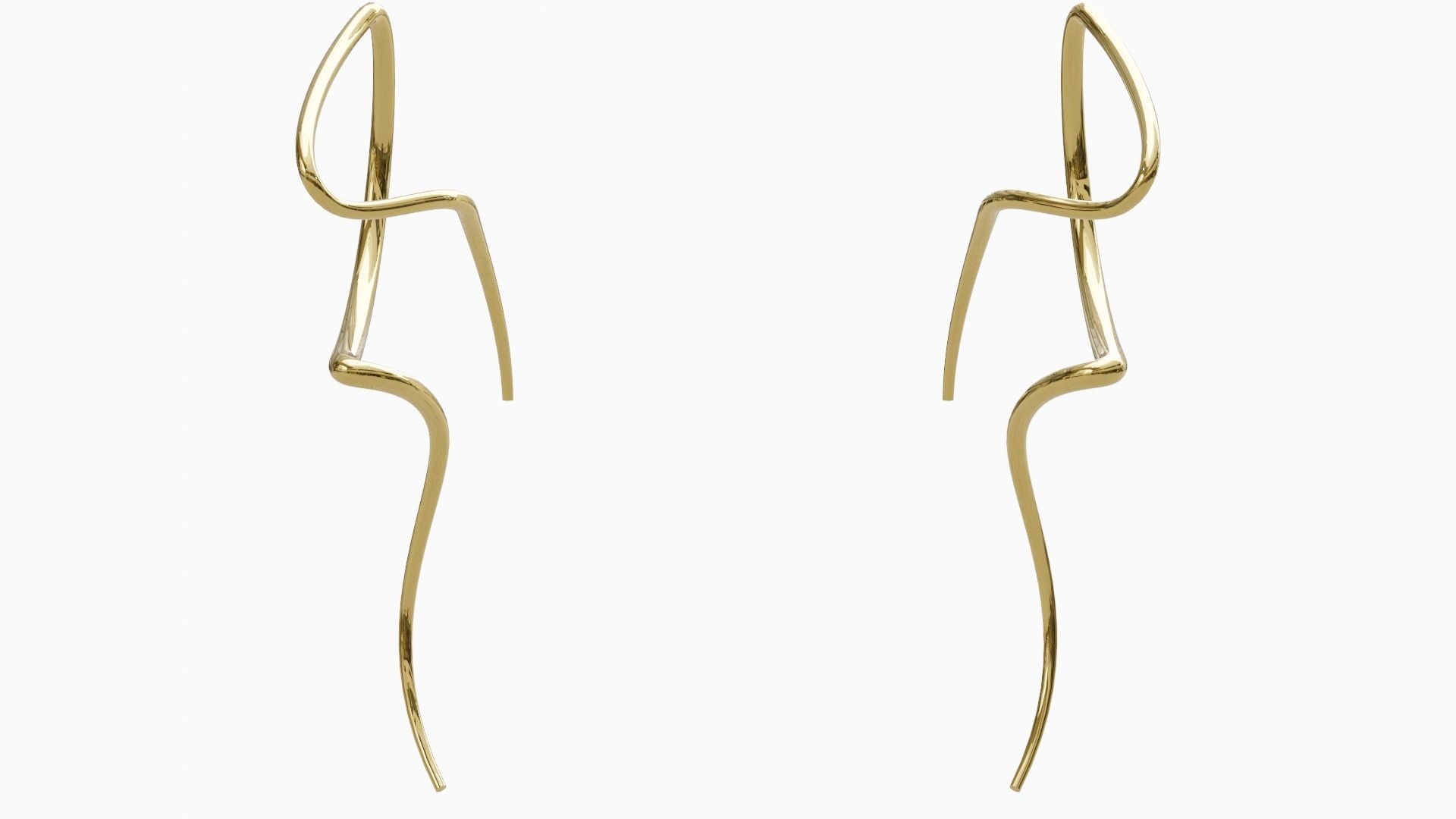 Spiral Earring Low-poly 3D model_2