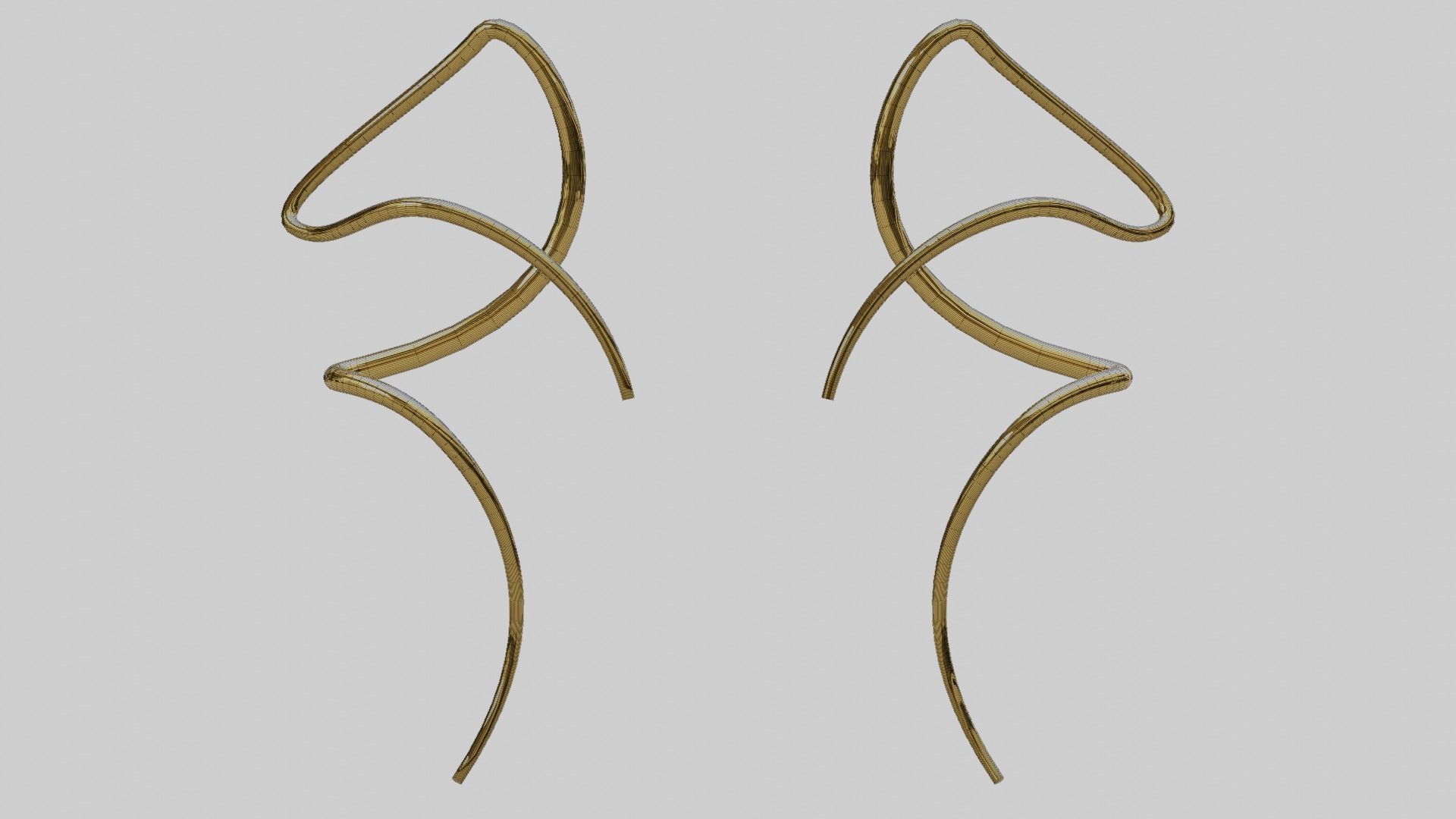 Spiral Earring Low-poly 3D model_3