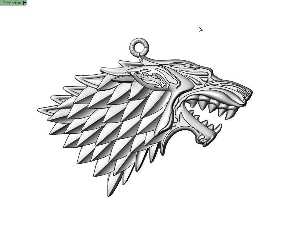 wolf- game of  thrones  3D print model_1