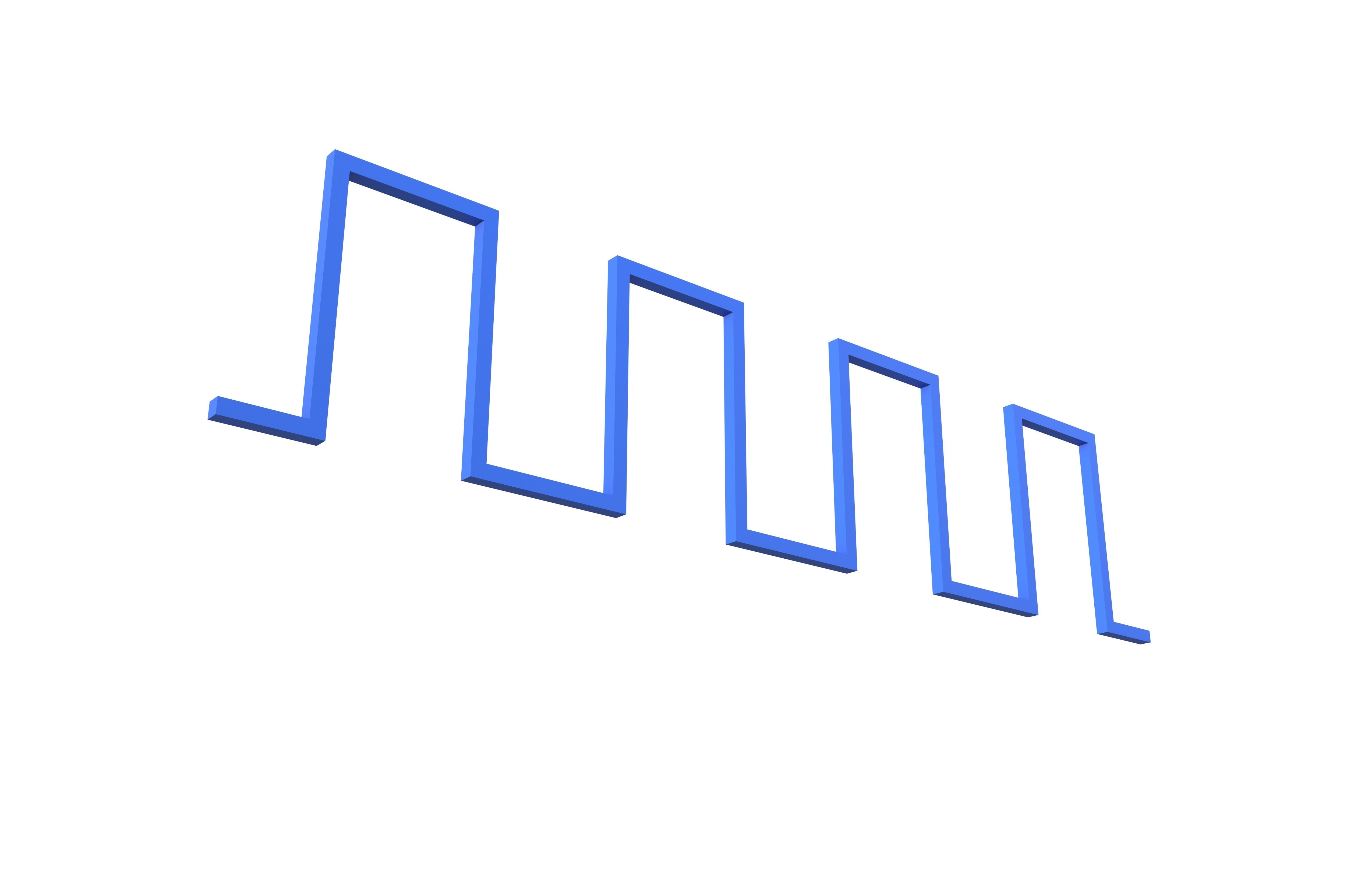 Digital Wave Curve V1 003 Low-poly 3D model_1