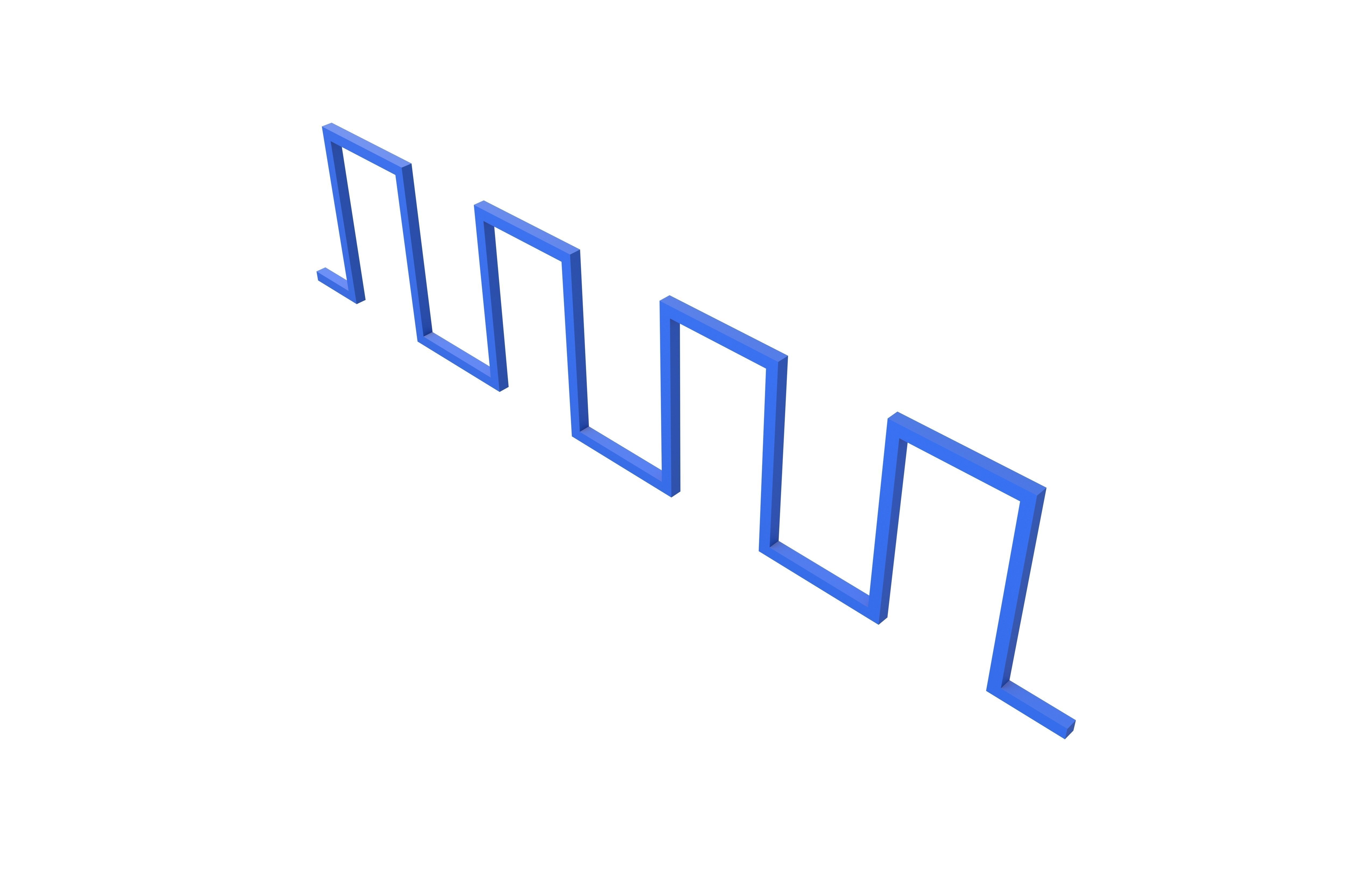 Digital Wave Curve V1 003 Low-poly 3D model_3