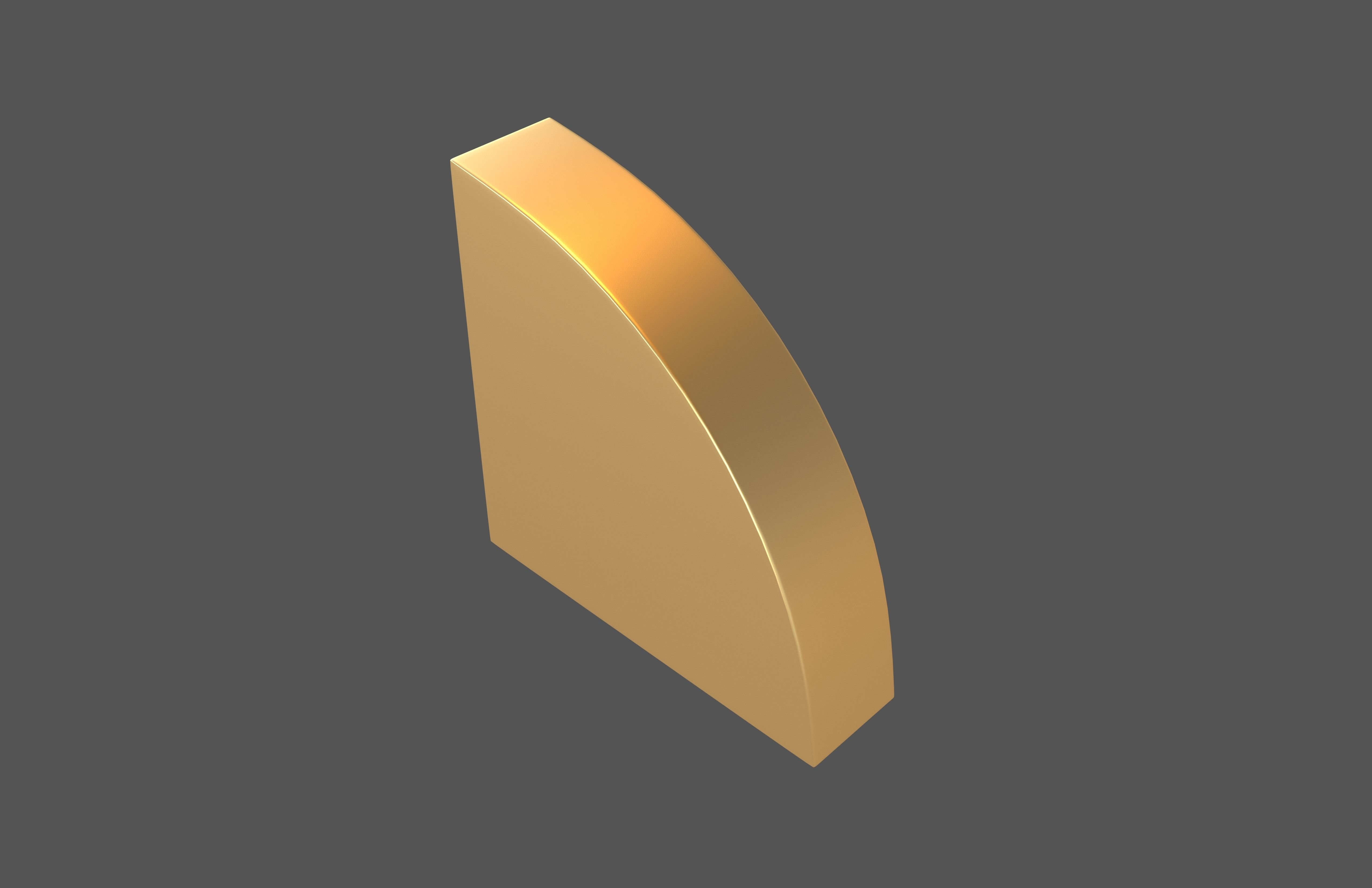 Quarter Circle v1 001 Low-poly 3D model_2