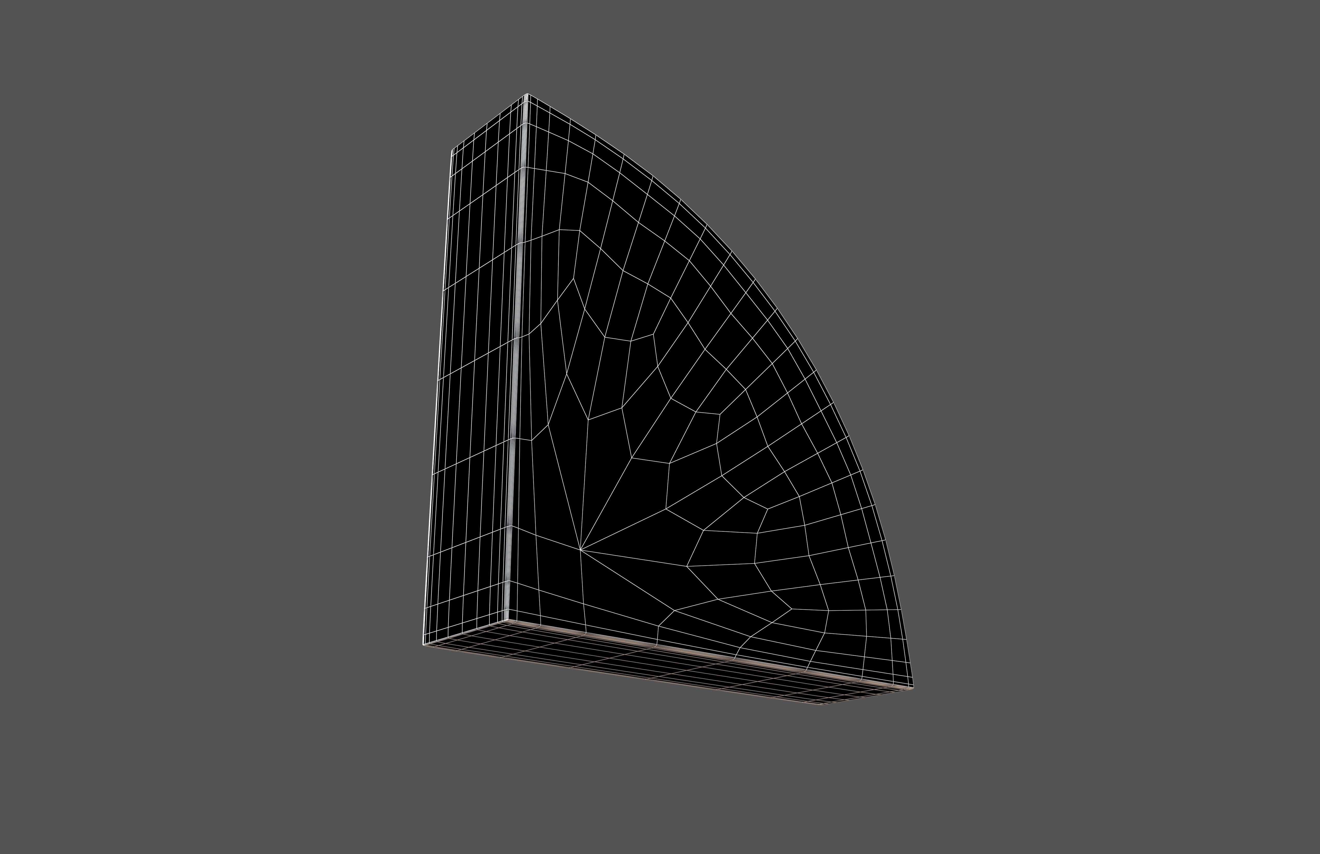 Quarter Circle v1 001 Low-poly 3D model_7