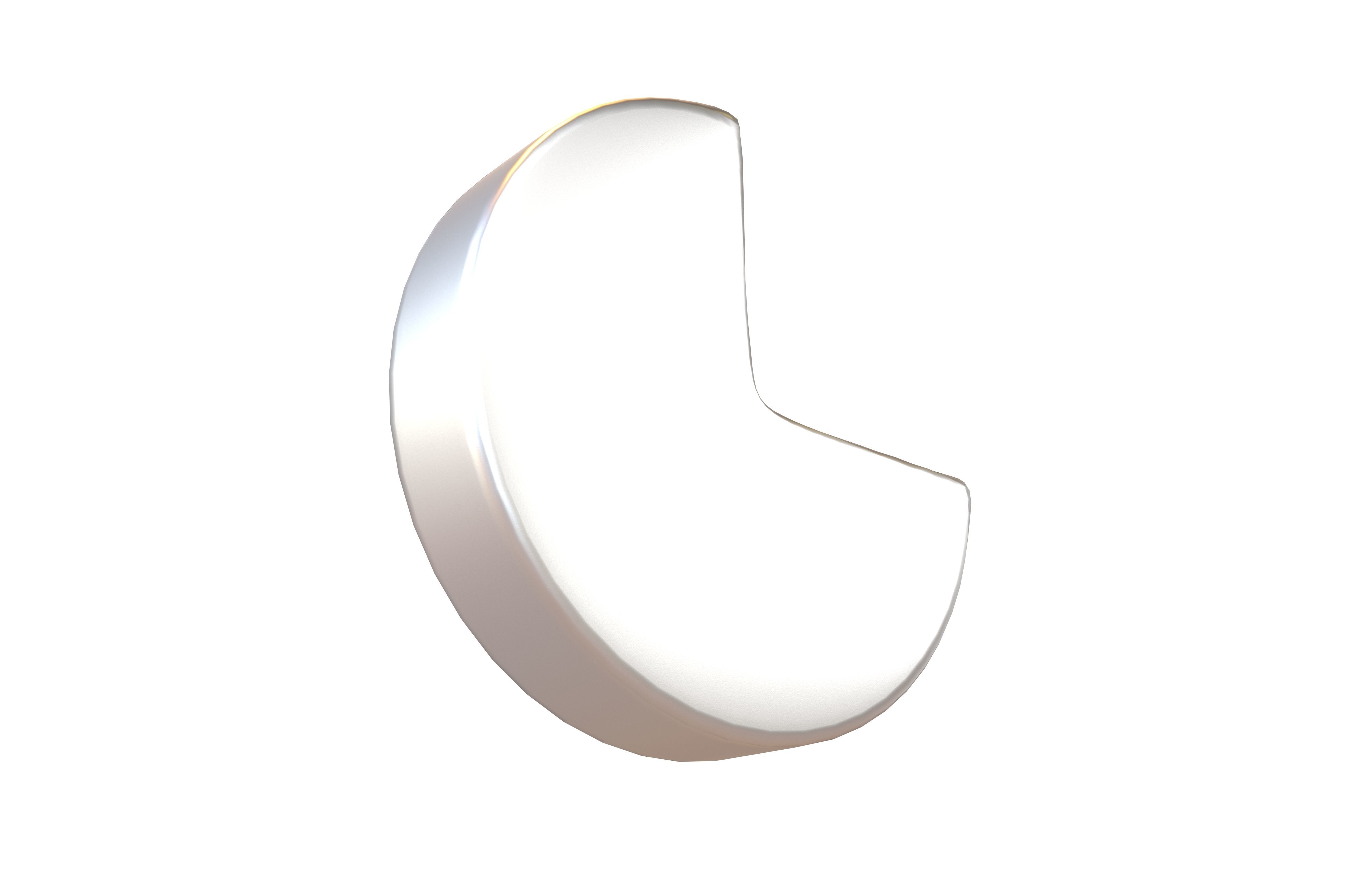 Seventy Five Percent Circle V1 002 Low-poly 3D model_3