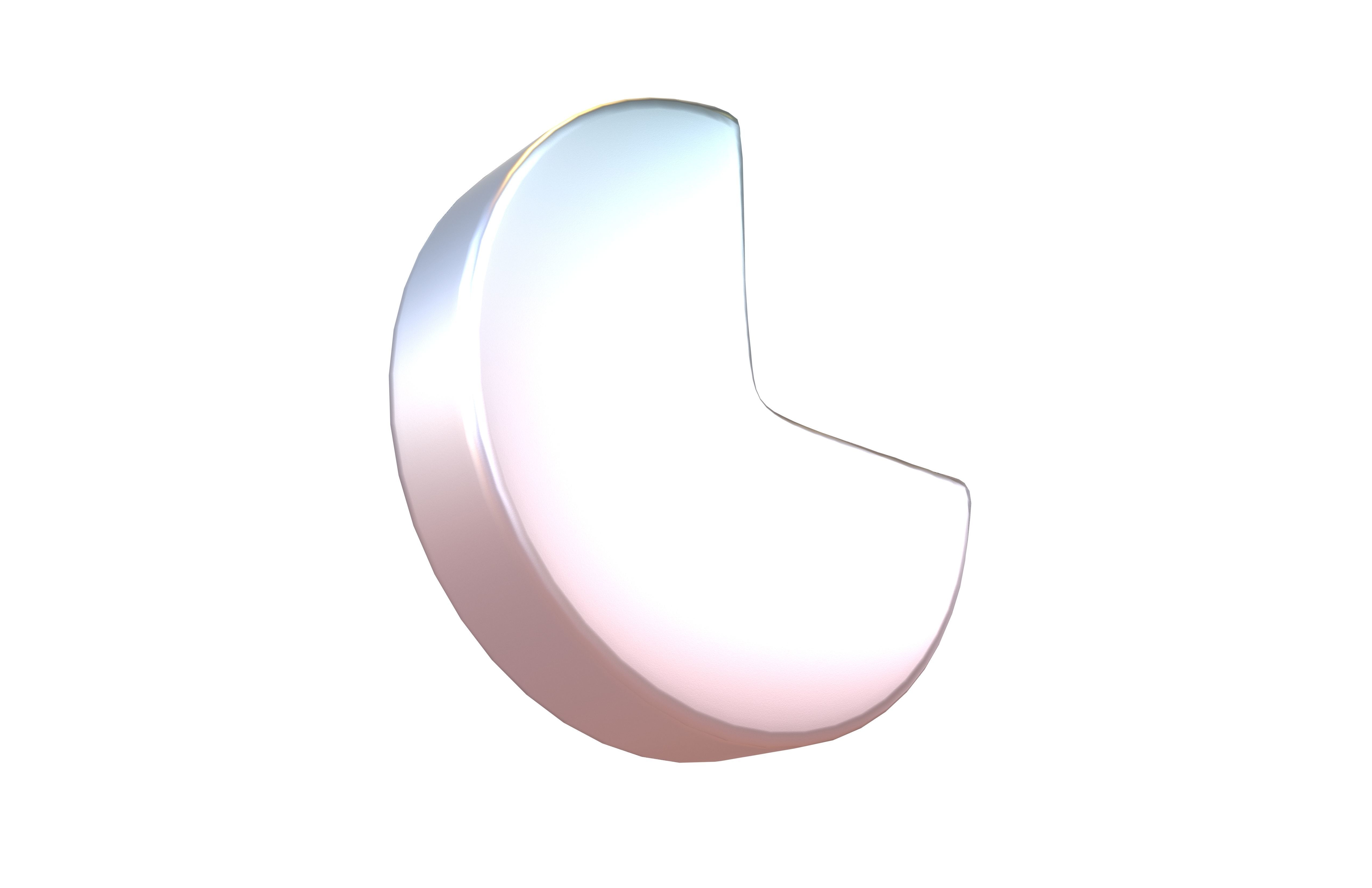 Seventy Five Percent Circle V1 003 Low-poly 3D model_3