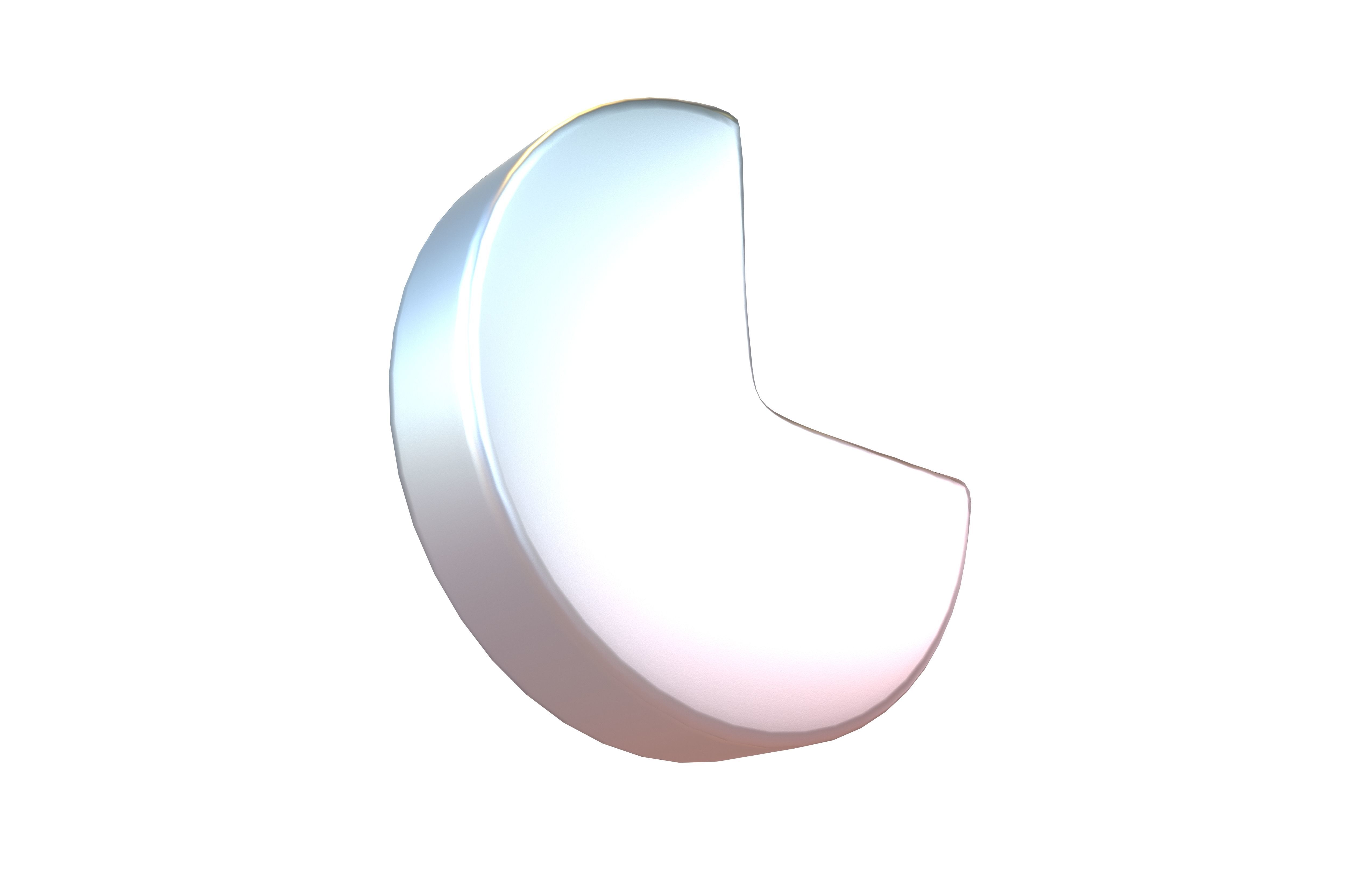 Seventy Five Percent Circle V1 004 Low-poly 3D model_3